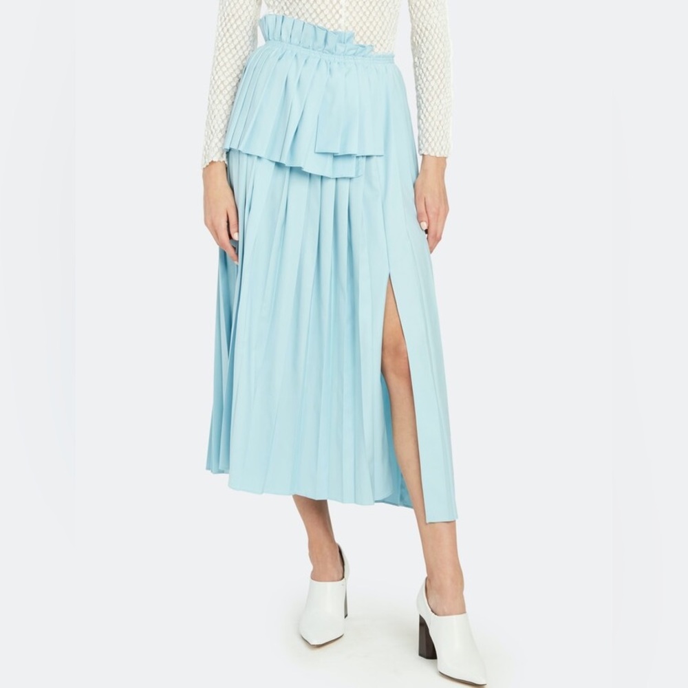 Wnderkammer Asymmetric Long Pleats Midi Skirt